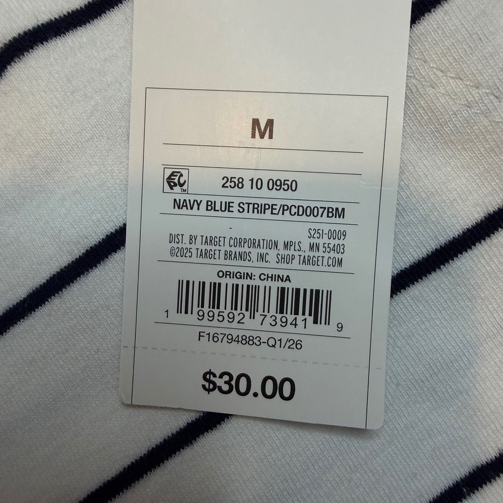 Parke for Target Navy Blue Striped Lounge Shorts White Cotton Blend new M - Picture 3 of 5